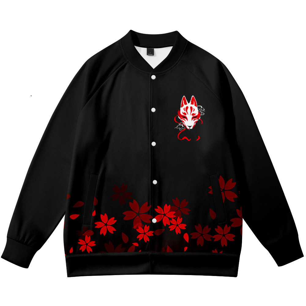 Streetwear Brand With Flowers - 코트 애니메이션 꽃 여우 3D 프린트