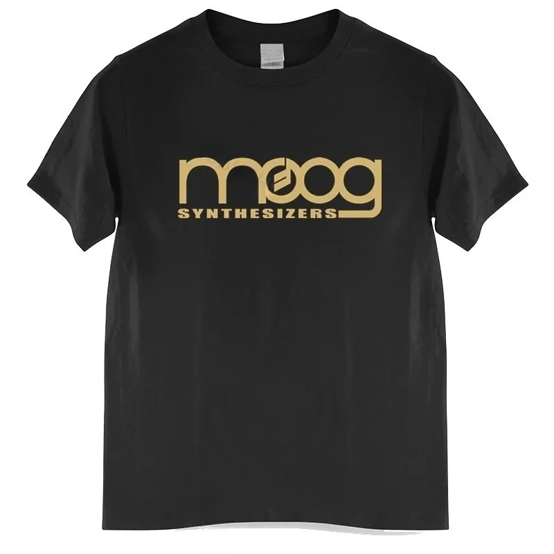 Streetwear Brand Clothing - Moog 신시사이저 블랙 프린트 티셔츠 남녀공용,