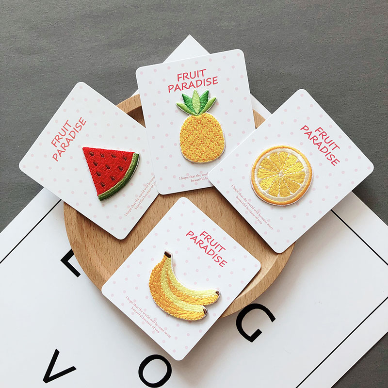 Streetwear Brand Stickers - AHYONNIEX 복숭아 사과 과일 자수 패치,