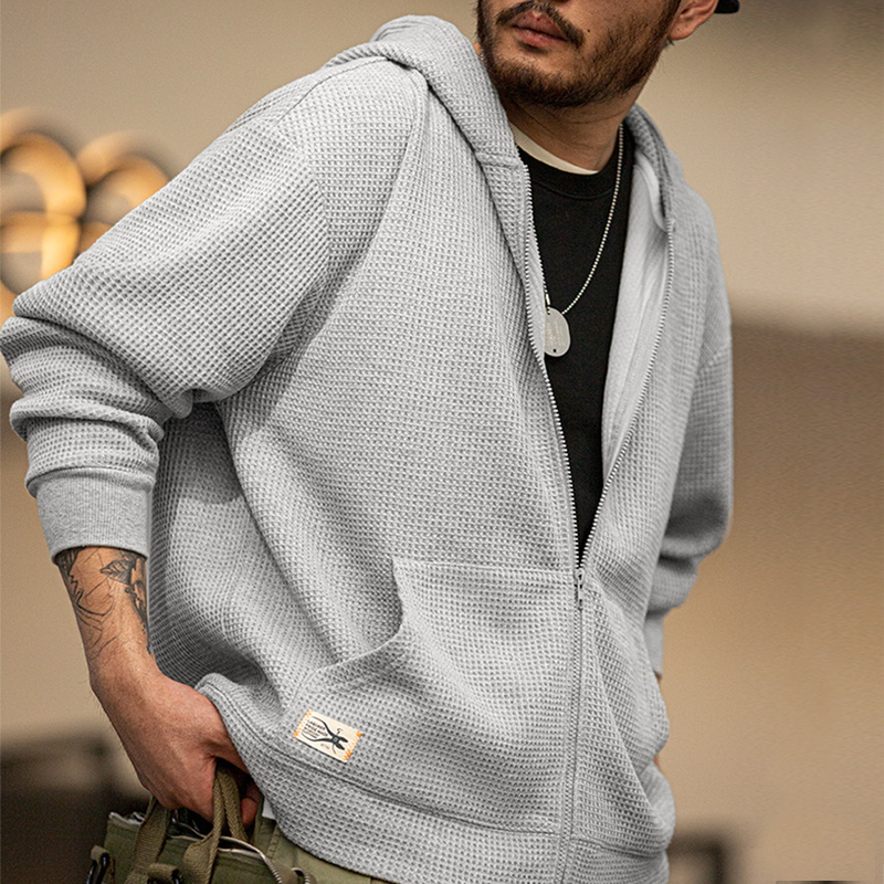 Japanese Brand Streetwear Vintage - Maden 남성용 일본 빈티지 회색 와플