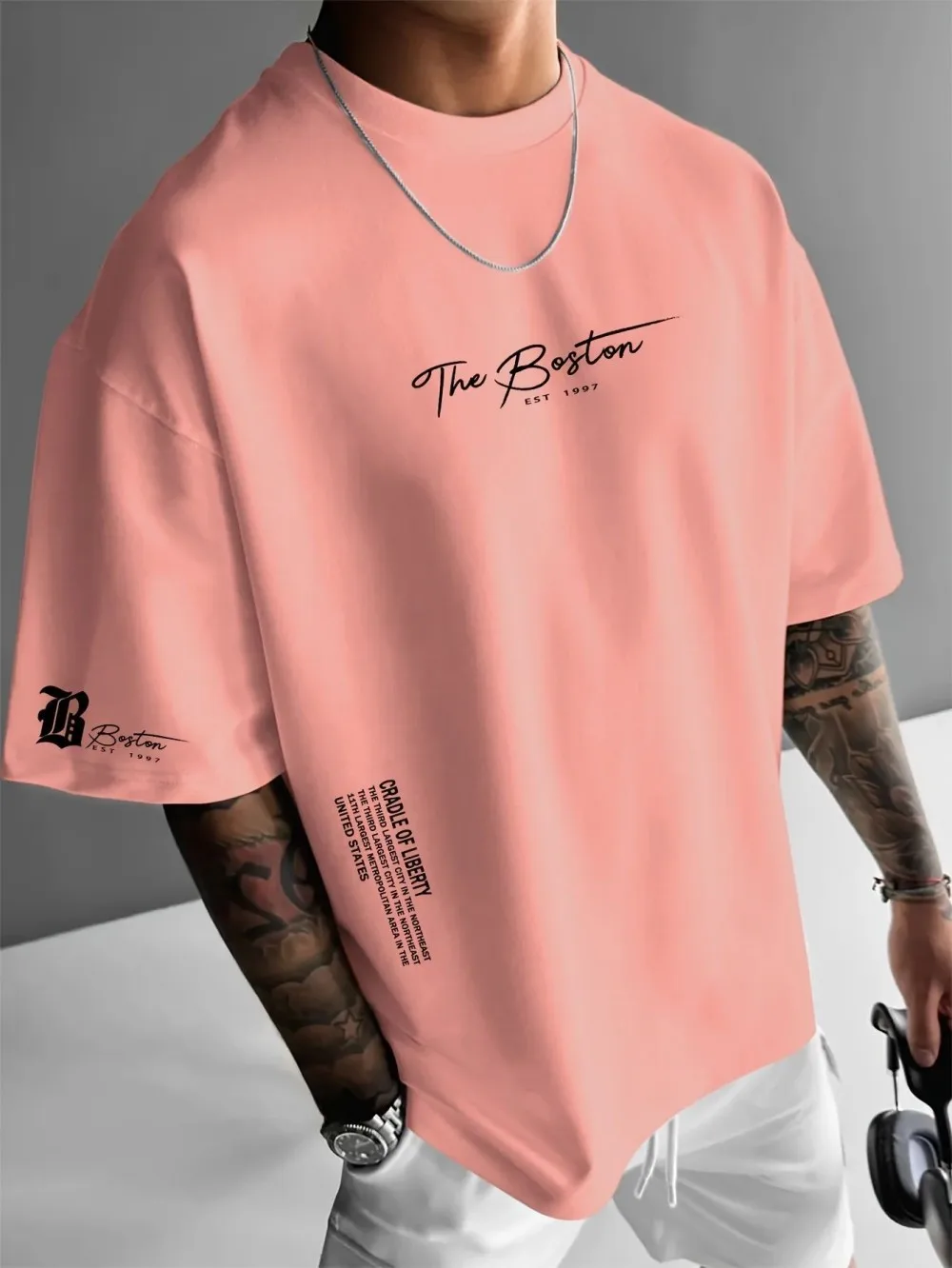 최신 명품 남성 브랜드 레터 프린트 티셔츠, 100%  - Streetwear Brand Clothing 리뷰 및 가격