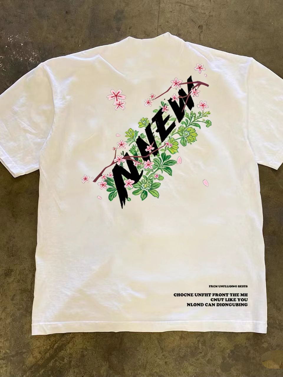 아메리칸 스타일 플로럴 프린트 퓨어 코튼 반팔 티셔츠  - Streetwear Brand With Flowers 리뷰 및 가격