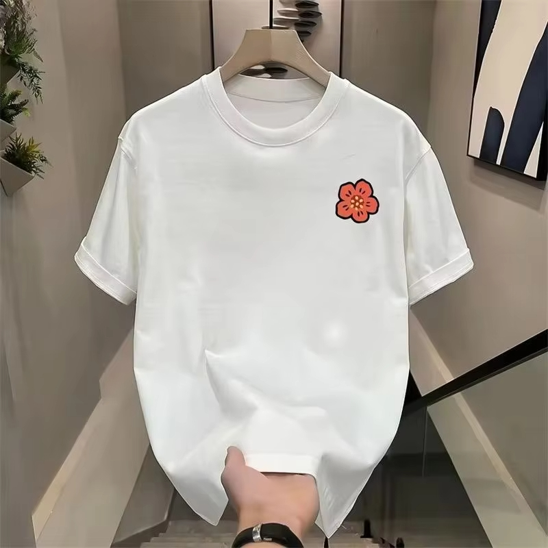 2026 만화 꽃 티셔츠 남성용 코튼 티셔츠 반팔 럭셔 - Streetwear Brand With Flowers 리뷰 및 가격
