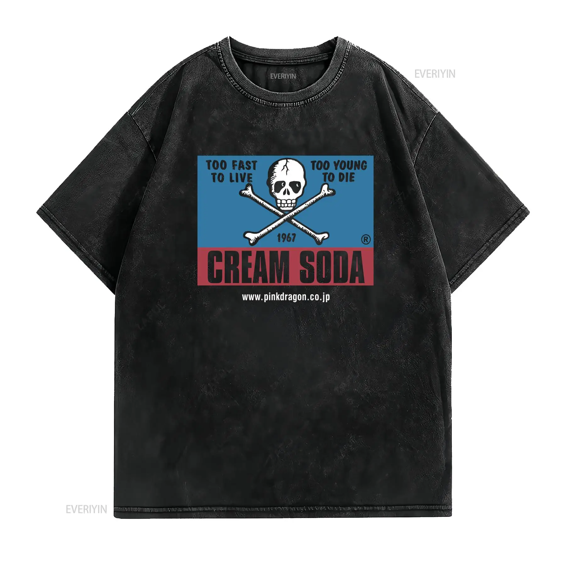 빈티지 크림 소다 스컬 일본 브랜드 스트리트웨어 티셔츠 - Japanese Brand Streetwear Vintage 리뷰 및 가격