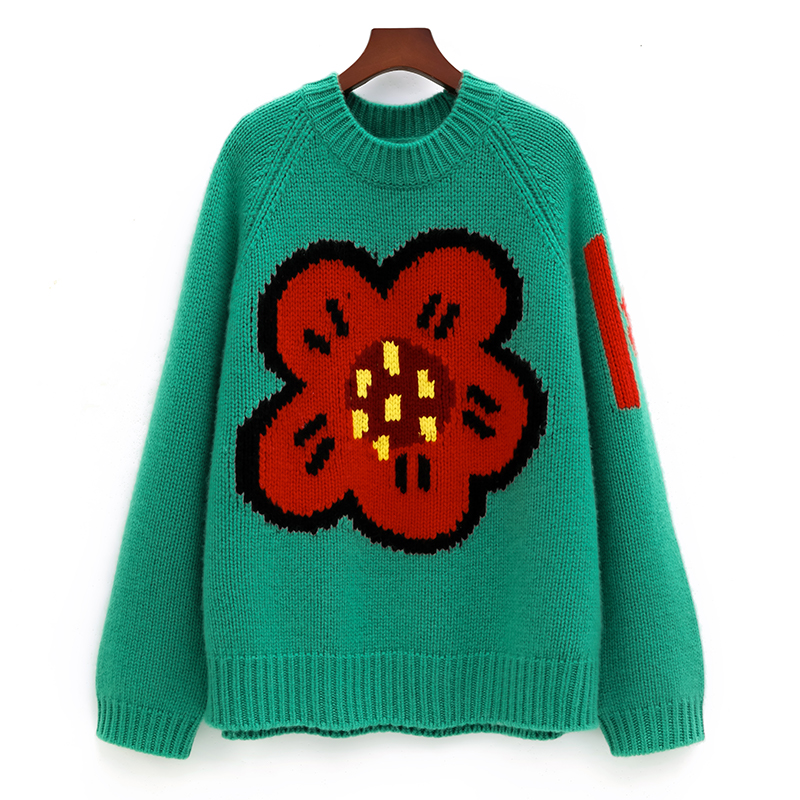 여성용 100% 퓨어 캐시미어 스웨터, 꽃 루즈, 새로 - Streetwear Brand With Flowers 리뷰 및 가격