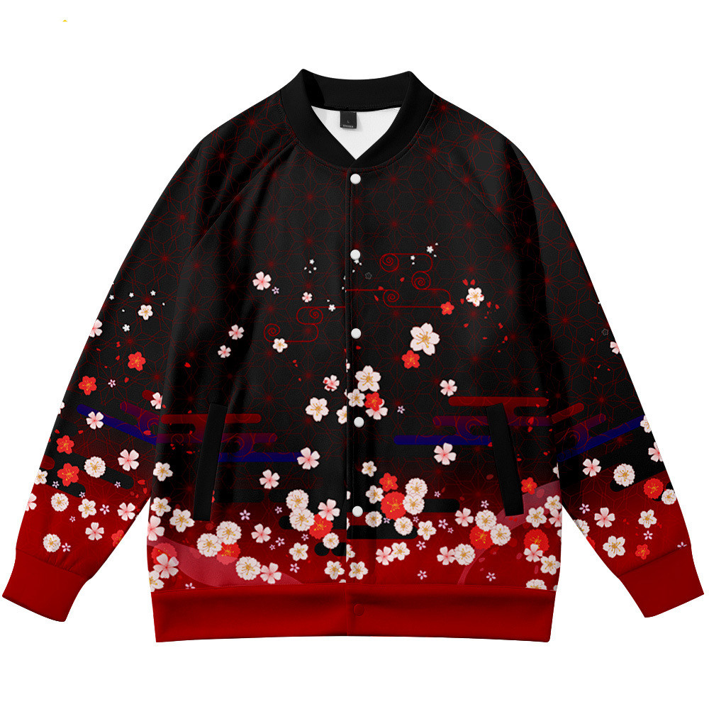 코트 애니메이션 꽃 여우 3D 프린트 스탠드 칼라 재킷 - Streetwear Brand With Flowers 리뷰 및 가격