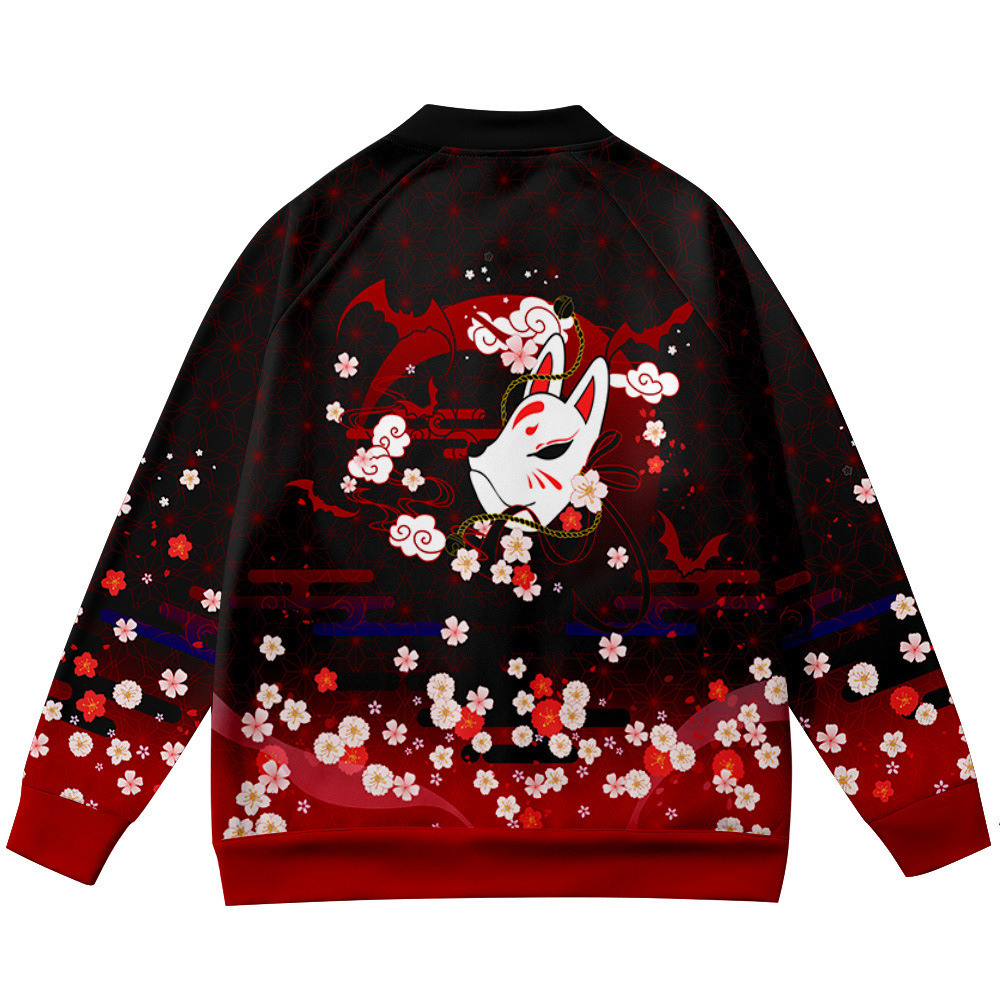 코트 애니메이션 꽃 여우 3D 프린트 스탠드 칼라 재킷 - Streetwear Brand With Flowers 리뷰 및 가격