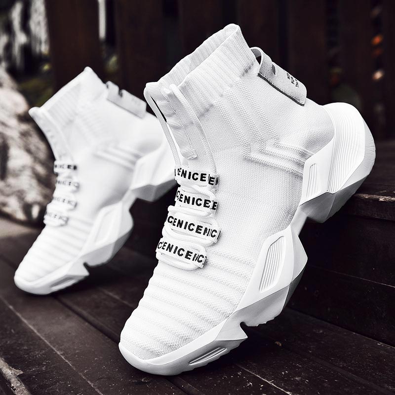 플러스 사이즈 하이 탑 대규모 스포츠 양말 부츠 남성  - Streetwear Brand With White Flowers 리뷰 및 가격