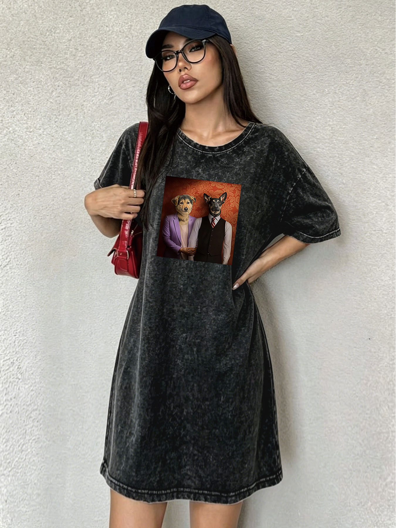여성용 빈티지 워싱 디스트레스드 티셔츠 드레스, 패션  - Japanese Brand Streetwear Vintage 리뷰 및 가격
