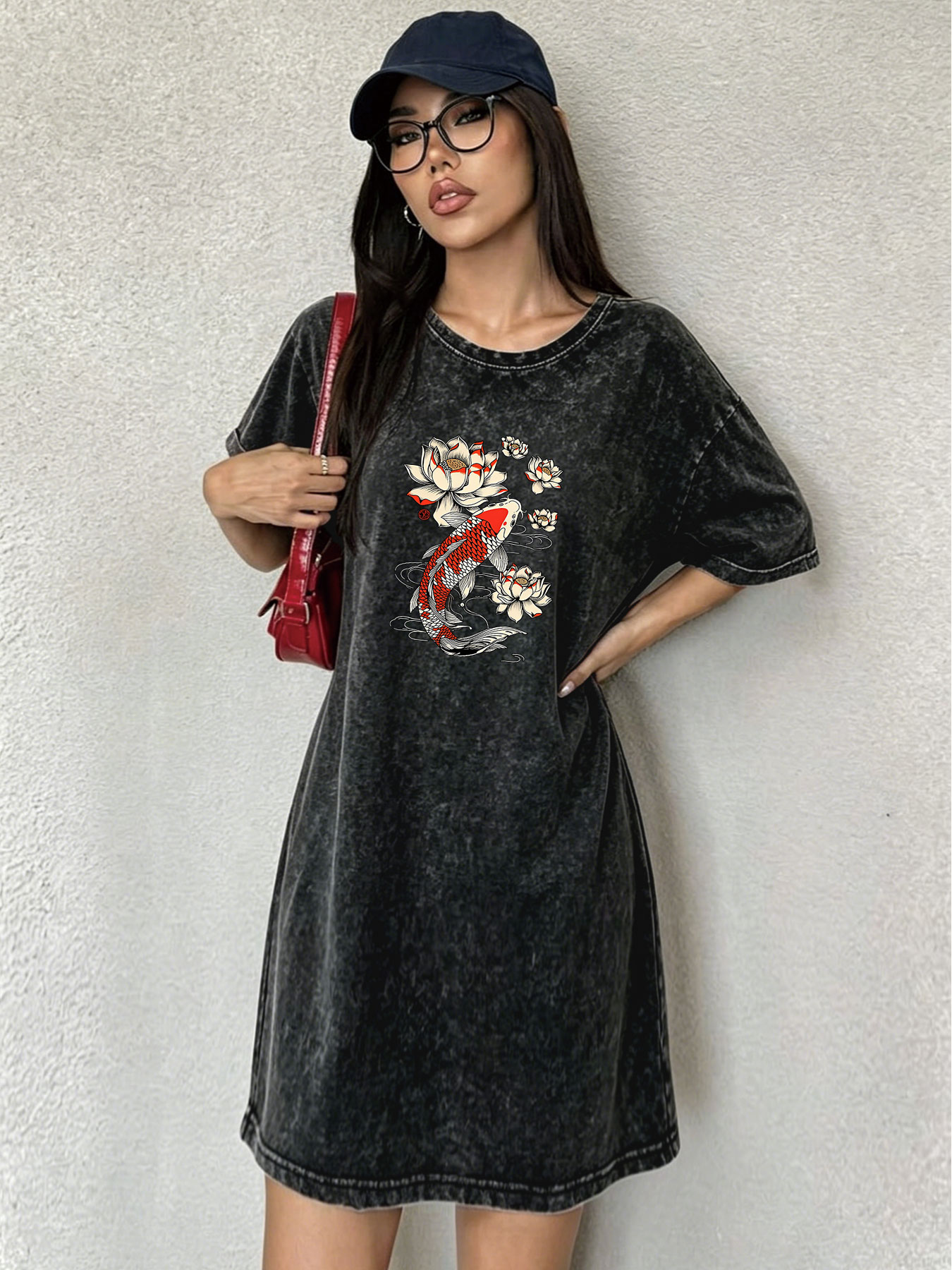 여성용 빈티지 워싱 레트로 티셔츠 드레스, 일본 스트리 - Japanese Brand Streetwear Vintage 리뷰 및 가격