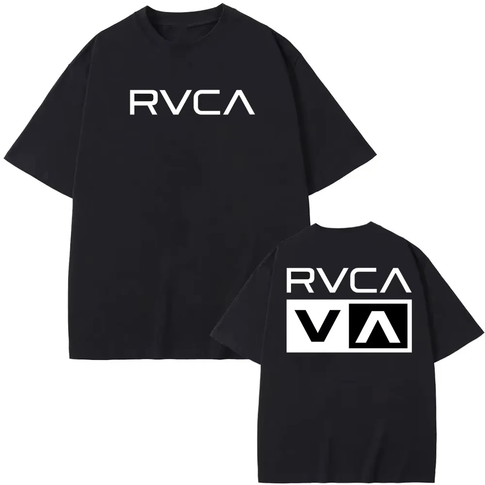 RVCA T 셔츠 블랙 티 여름 코튼 티셔츠 여름 짧은 - Streetwear Brand Clothing 리뷰 및 가격
